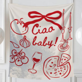 Ciao Baby Achtergrond, met de hand getekende Itali Wandkleed