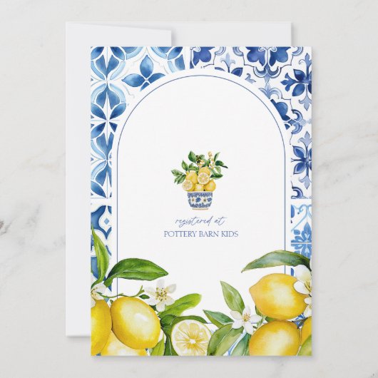Ciao Baby Amalfi Coast Lemon Baby shower Kaart (Achterkant)