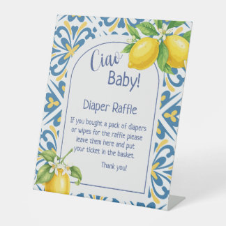 Ciao Baby Amalfi Thema Luier Raffle Bord Reclamebord Met Voetstuk