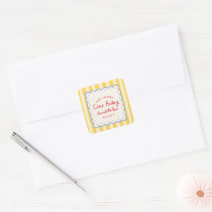 Ciao Baby Baby Shower Persoonlijke Italiaanse gest Vierkante Sticker