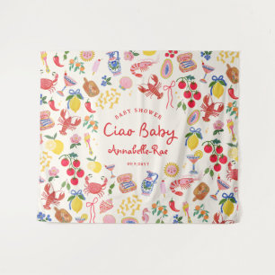 Ciao Baby Baby Shower Persoonlijke Italiaanse Wandkleed