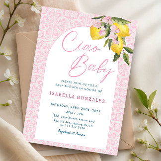 Ciao Baby Bambina Amalfi Italiaans Baby shower Kaart