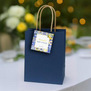 Ciao Baby Blau Tegel Lemon Amalfi Arch Baby Shower Bedankjes Labels