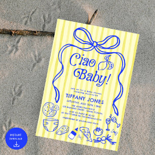 Ciao Baby Blauw Geel Italiaans Citroenen Baby show Kaart