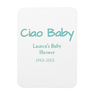 ciao baby blauw groene pastel baby shower naam dat magneet