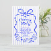 Ciao Baby Blauw Italiaans Citroenen Baby shower Kaart (Staand voorkant)