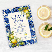 Ciao Baby Blauw Tegel Geel Citroenen Baby shower Kaart