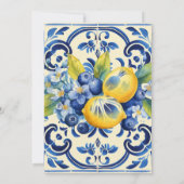 Ciao Baby Blue Bow Tegel Lemon Baby shower Kaart (Achterkant)