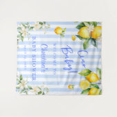 Ciao Baby Blue Citrus Lemons Baby Shower Backdrop Wandkleed (Voorkant (horizontaal))