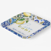 Ciao Baby Blue Tegel Citrus Citrus Lemon Baby show Papieren Bordje (Gebogen)