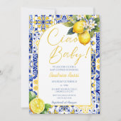 Ciao Baby Blue Tegels Lemon Amalfi Arch Baby showe Kaart (Voorkant)