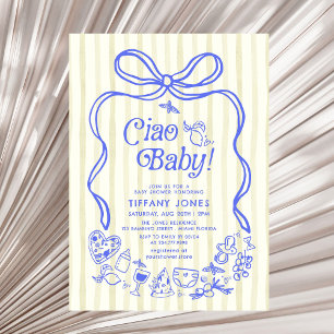 Ciao Baby Blue Yellow Italian Lemons Baby shower I Kaart