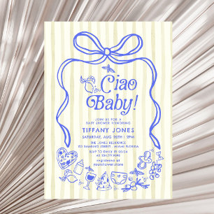 Ciao Baby Blue Yellow Italian Lemons Baby shower I Kaart