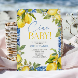 Ciao Baby! Citroen Bloem Mediterrane Baby Shower Kaart