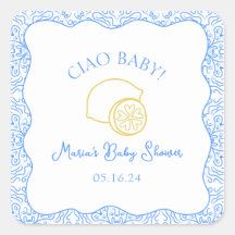 Ciao Baby! Citroenblauw Italiaans Baby shower
