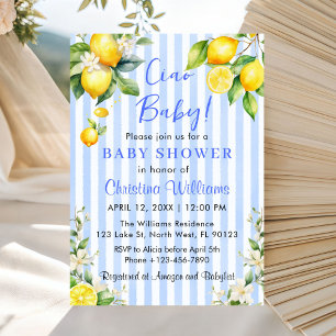 Ciao Baby Citrus Citroen Baby Shower Uitnodiging