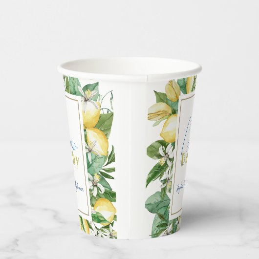 Ciao Baby Citrus Lemon Baby shower Papieren Bekers (Rechts)