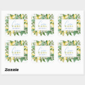 Ciao Baby Citrus Lemon Baby shower Vierkante Sticker (Vel)