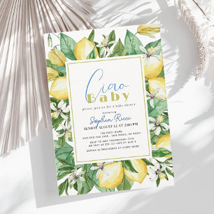 Ciao Baby Citrus Lemon Waterverf Baby shower Kaart