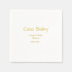 ciao baby geel goud pastelkleur baby shower naam d servet