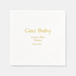 ciao baby geel goud pastelkleur baby shower naam d servet