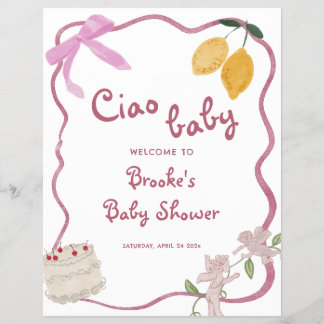 Ciao Baby Girl Baby shower Welkomstbord Flyer