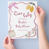 Ciao Baby Girl Baby shower Welkomstbord Flyer (Hand)