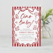 Ciao Baby grillig Italiaans Baby shower Kaart (Staand voorkant)
