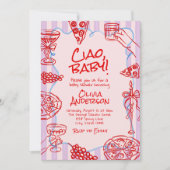 Ciao Baby Hand Drawn Pizza Italiaans Leuk Baby sho Kaart (Voorkant)