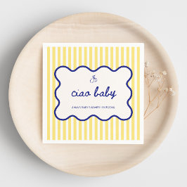 Ciao Baby Hand getekend Blauw & Geel Baby shower Servet
