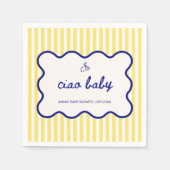 Ciao Baby Hand getekend Blauw & Geel Baby shower Servet (Voorkant)