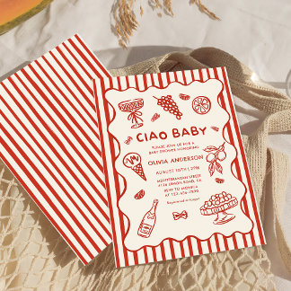 Ciao Baby Hand getekend Italiaans Baby shower Kaart