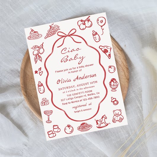 Ciao Baby Hand getekend Italiaans Citroen Baby sho Kaart