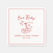 Ciao Baby! Hand getrokken Italiaans Pasta Baby sho Servet (Voorkant)