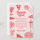 Ciao Baby Hand getrokken Pizza Italiaans Baby show Bedankkaart (Voorkant)