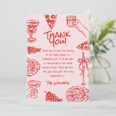 Ciao Baby Hand getrokken Pizza Italiaans Baby show Bedankkaart (Staand voorkant)