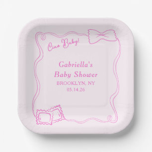 Ciao Baby handgetekende pasta Italiaans Baby showe Papieren Bordje