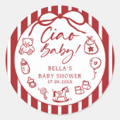 Ciao Baby Italiaans Baby shower Sticker (Voorkant)