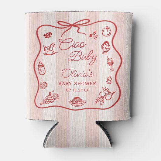 Ciao Baby Italiaans Citroen Baby shower Koelbox Blikjeskoeler (Voorkant)