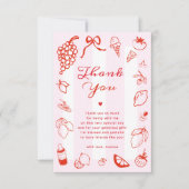 Ciao Baby Italiaans handgetekende Baby shower Bedankkaart (Voorkant)