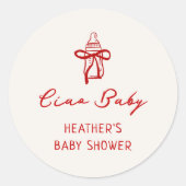 Ciao Baby Italiaans Pizza Baby shower Favoriet Ronde Sticker (Voorkant)