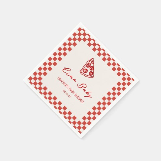 Ciao Baby Italiaans Pizza Baby shower Servet (Hoek)