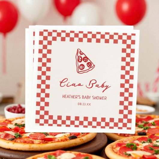 Ciao Baby Italiaans Pizza Baby shower Servet
