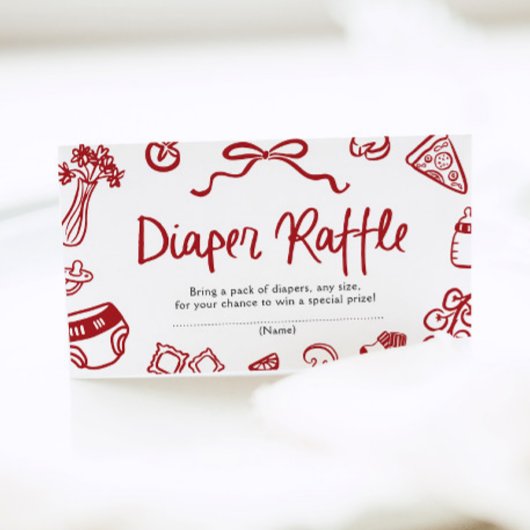 Ciao Baby Italiaans Pizzeria Baby shower Luier Raf Informatiekaartje