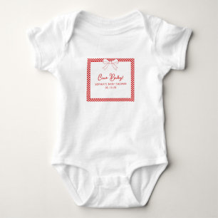 Ciao Baby! Italiaans Rood Geruit Strik Baby Shower Romper