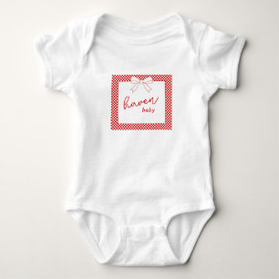 Ciao Baby! Italiaans Rood Geruit Strik Babyshower Romper