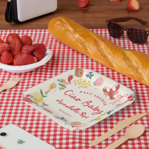Ciao Baby Italiaans Thema Baby Shower Med Papieren Bordje