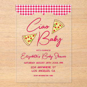 Ciao Baby Italiaanse Baby Shower Acryl Uitnodigingen
