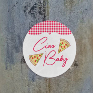 Ciao Baby Italiaanse Baby Shower Ronde Sticker