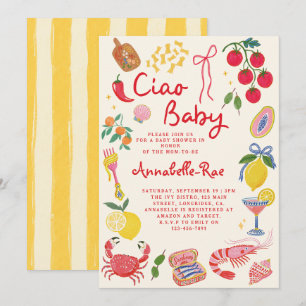 Ciao Baby Italiaanse Baby Shower Roze Rode Italiaa Kaart